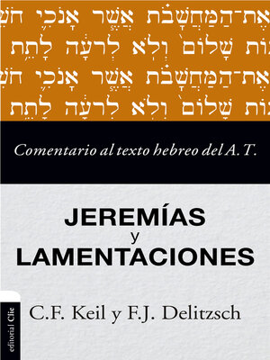 cover image of Comentario al texto hebreo del Antiguo Testamento--Jeremías y Lamentaciones